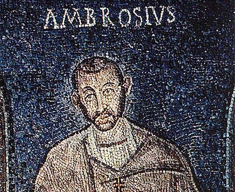 Early mosaic of Saint Ambrose (378 ca.) that might be an actual portrait