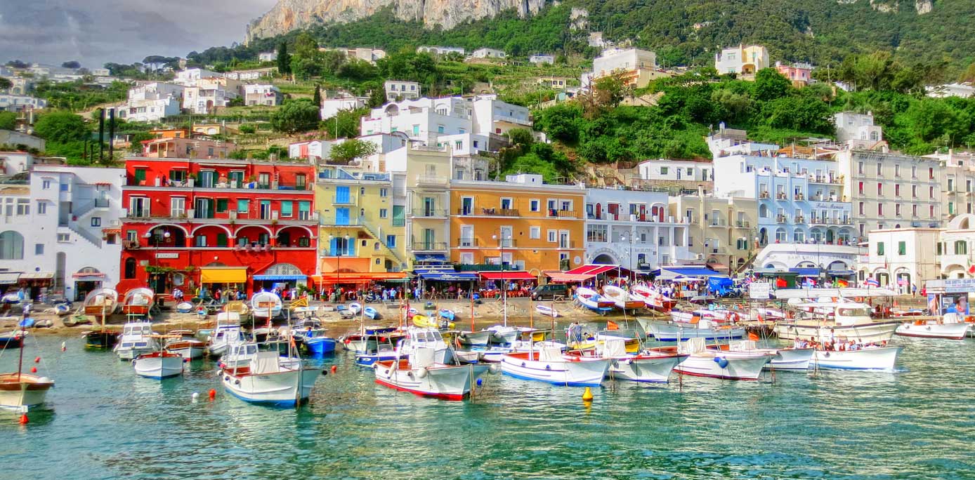 Scenic Anacapri streets at early sunset