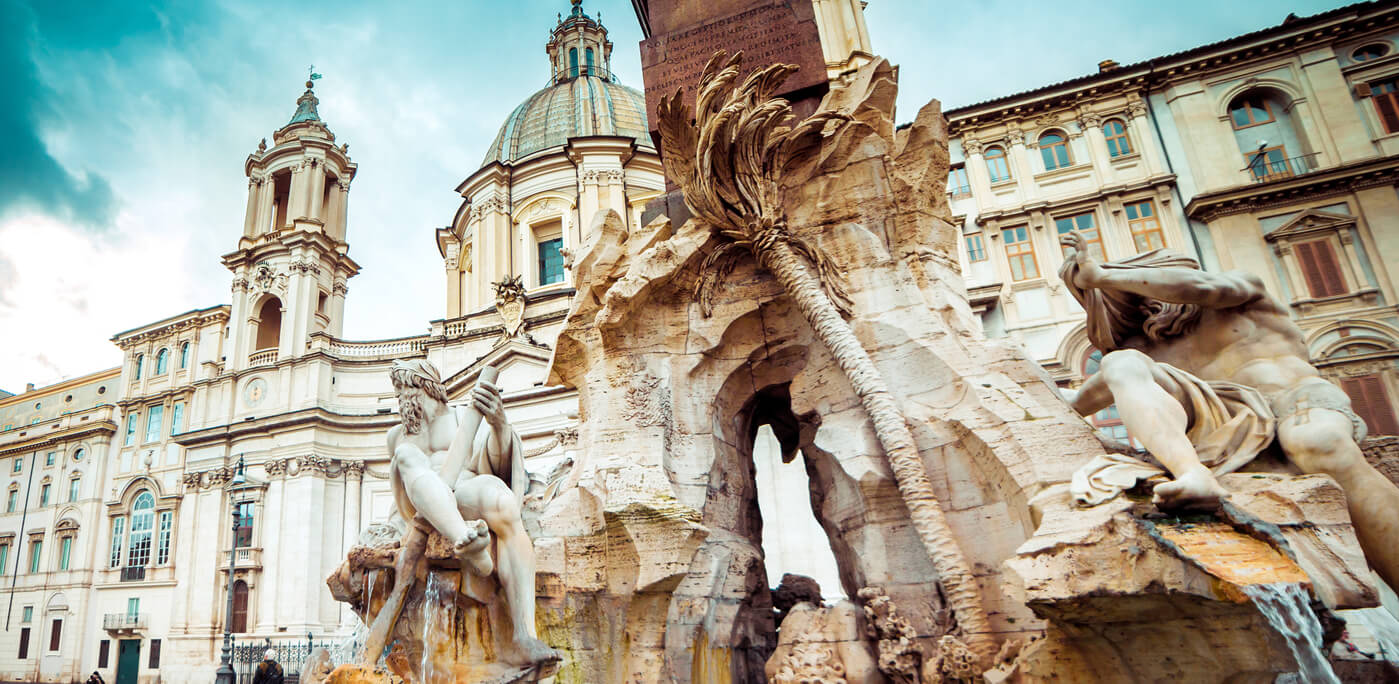 Detail of the Fountain of the Four Rivers in Piazza Navona, Rome, Italy.— Photo by tan4ikk