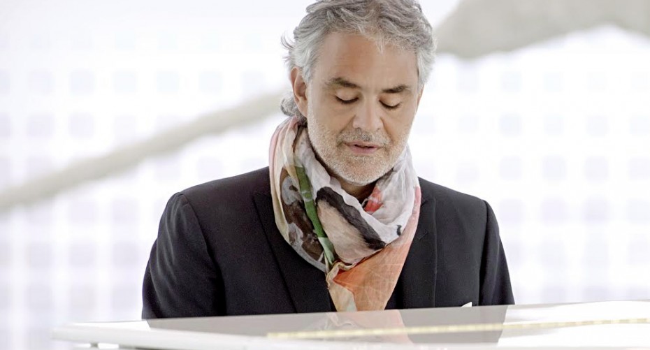 Andrea Bocelli performing at Expo 2015. Courtesy of Andrea Bocelli