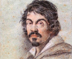 Chalk portrait of Caravaggio by Ottavio Leoni, circa 1621