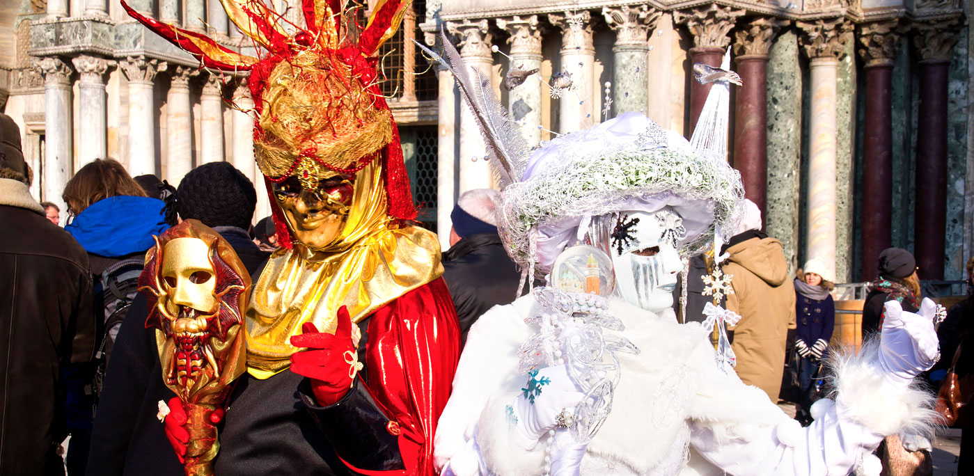 Carnival of Venice, beautiful masks at St. Mark's Square — Photo by lachris77