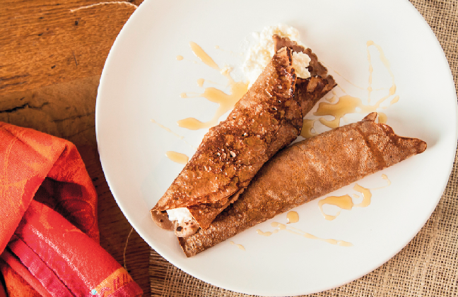 Chestnut Crepes with Fresh Ricotta and Honey (Necci con Ricotta Fresca e Miele)