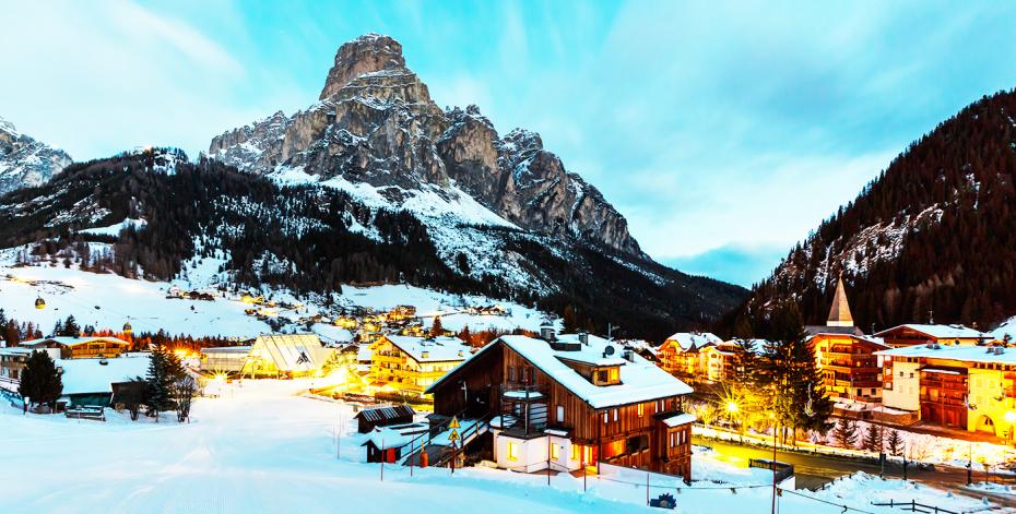 Corvara at Night, Alta Badia, Dolomites Alps, Italy — Photo by anshar