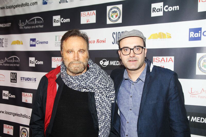 Director Daniele Nicolosi with Franco Nero (Along the River) - credit www.losangelesitalia.com