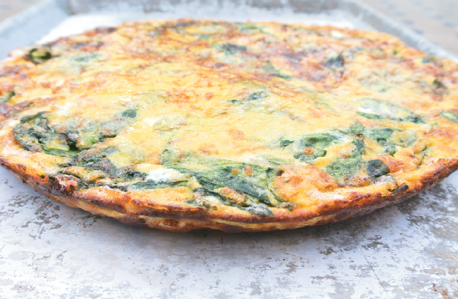 The fresh spinach frittata