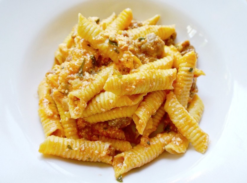 Garganelli with sausage and fennel ragù