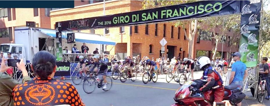 The starting line for the 2016 Il Giro di San Francisco Photograph courtesy of Metromint Cycling