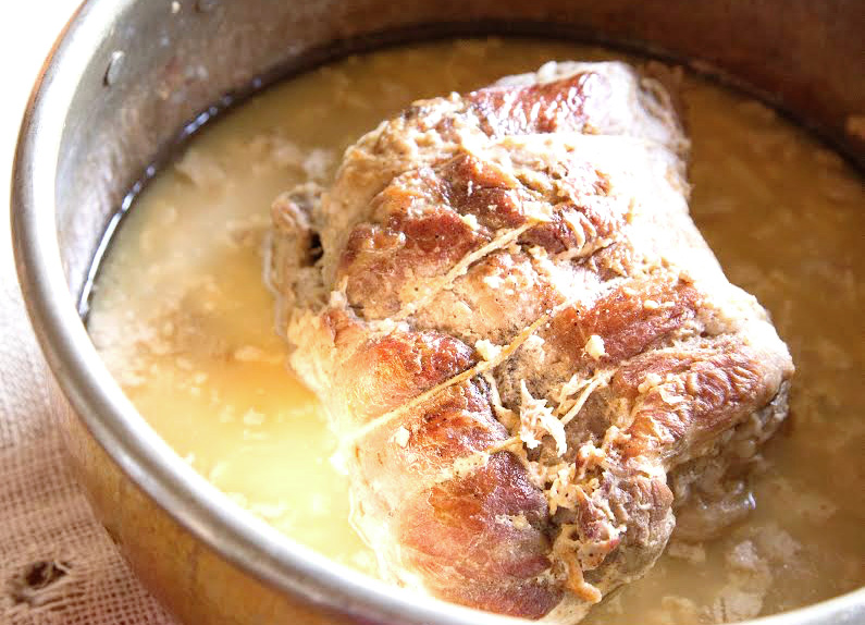 Pork shoulder braised in milk