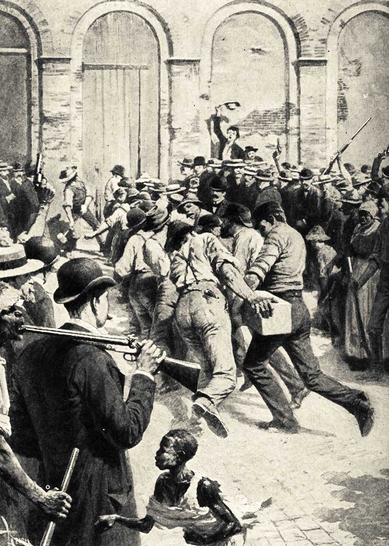 A representation of the lynching of 11 Italians that took place in New Orleans in 1891. Official apologies for the crime  were given only 128 years later