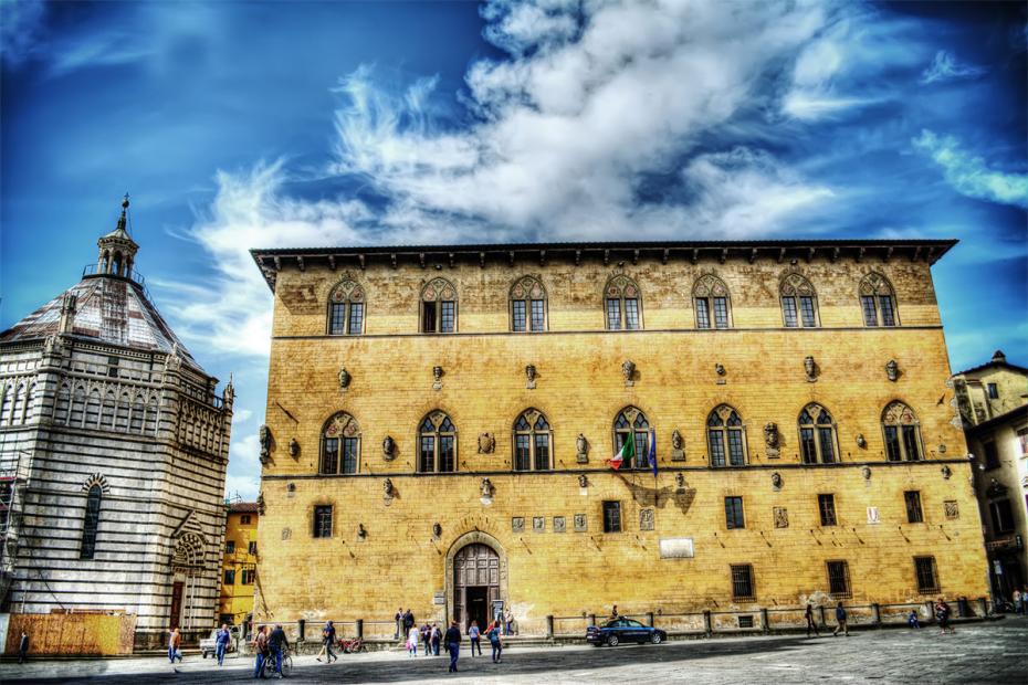 San Giovanni in Corte baptistery and Palazzo Pretorio in Pistoia, Italy— Photo by AlKan32