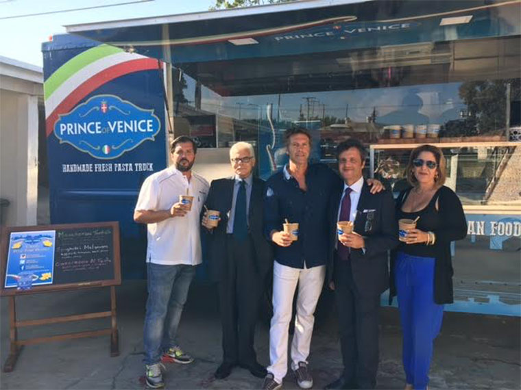  Chef Mirko Paderno, Consul General of Italy, Antonio Verde, Prince Emanuele Filiberto, Florindo Blandolino ( ICE Trade commission L.A), Enrica Dente