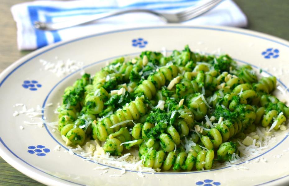 Fusilli with Rapini Pesto | Credit: Copyright Nathan Hoyt/Forktales 2016