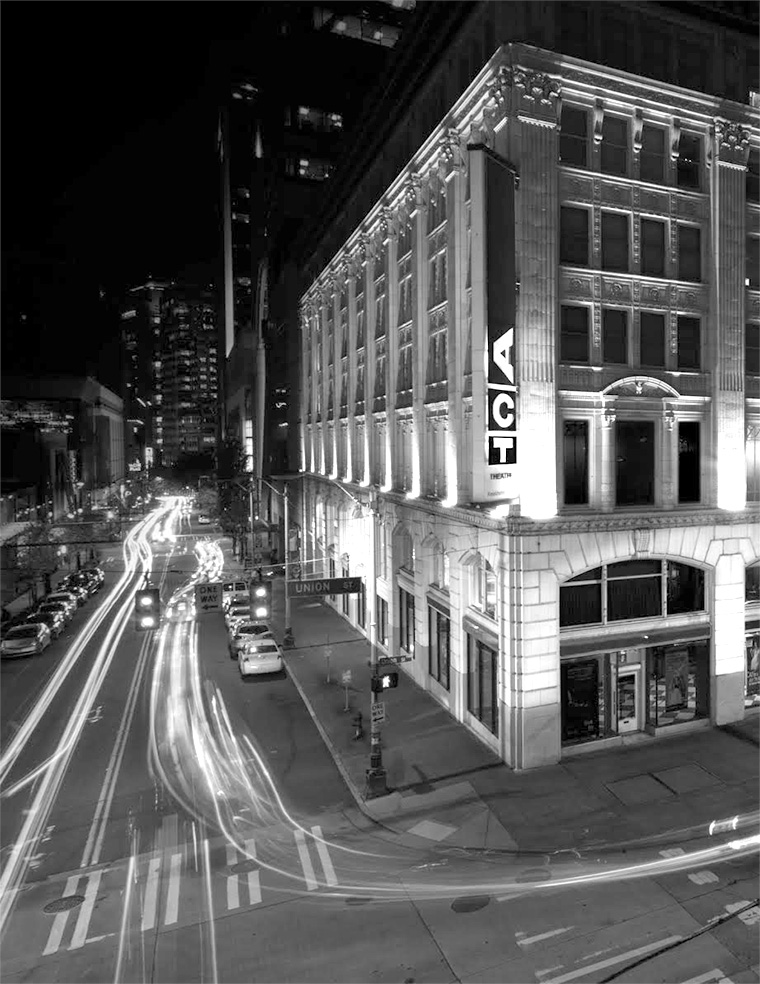 ACT Theatre is housed in the historic Eagles auditorium in downtown Seattle, a seven-story building on the National Register of Historic Places and home to ACT Theatre since 1996.  (Sebastien Scandiuzzi)