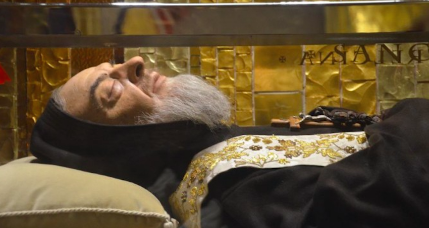 St. Pio Reliquary On the way to Rome for Jubilee