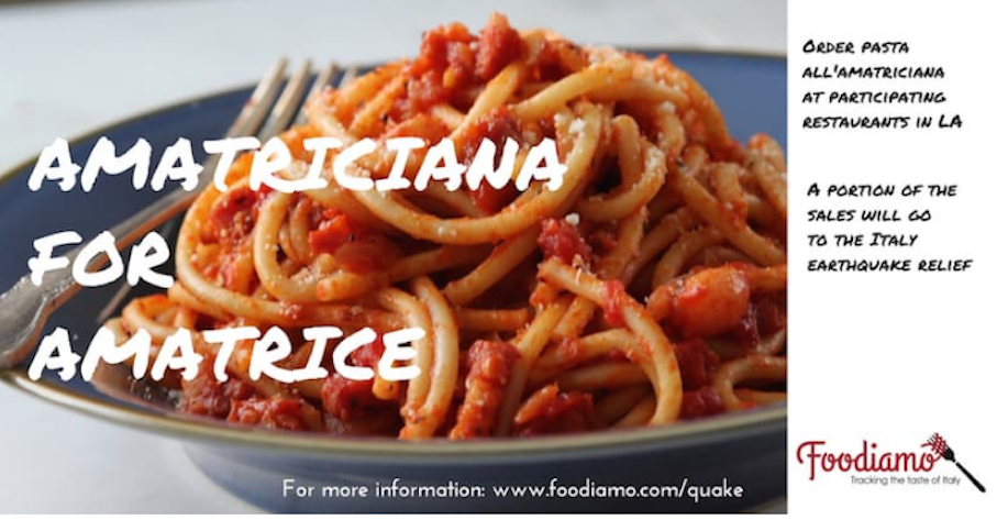 LA Restaurants Embrace Foodiamo and Friends' Initiative with an Amatriciana for Amatrice