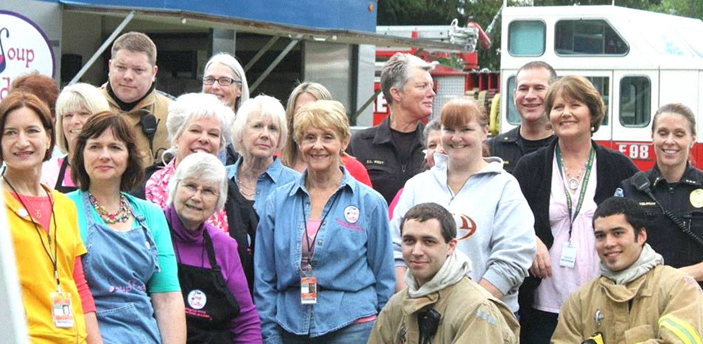 Although based in the Northwest, the Soup Ladies also travel out-of-state, including this trip to Oklahoma, where they provided meals to tornado survivors. (JBLearning.com)