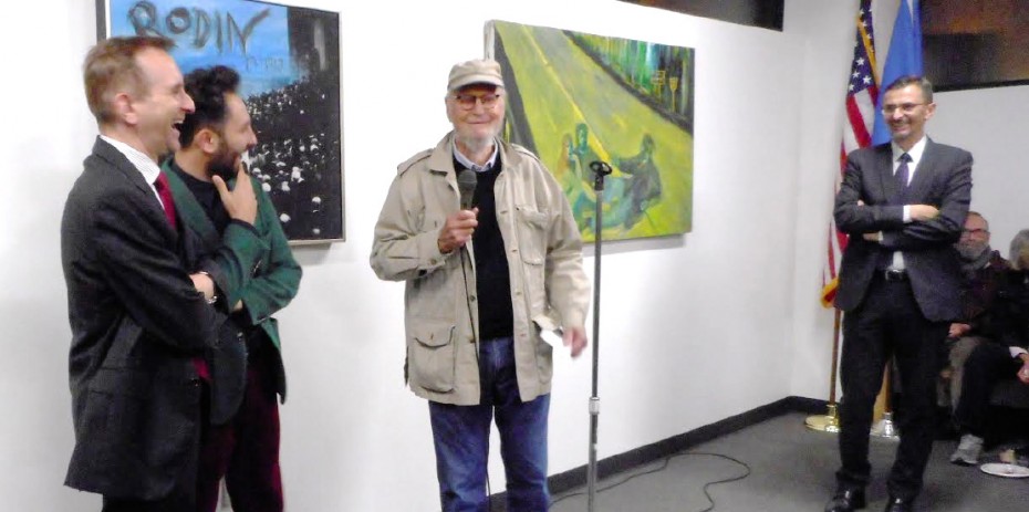 L to R: Mauro Battocchi, Mauro Aprile Zanetti, Lawrence Ferlinghetti, and Paolo Barlera. Photo: Catherine Accardi