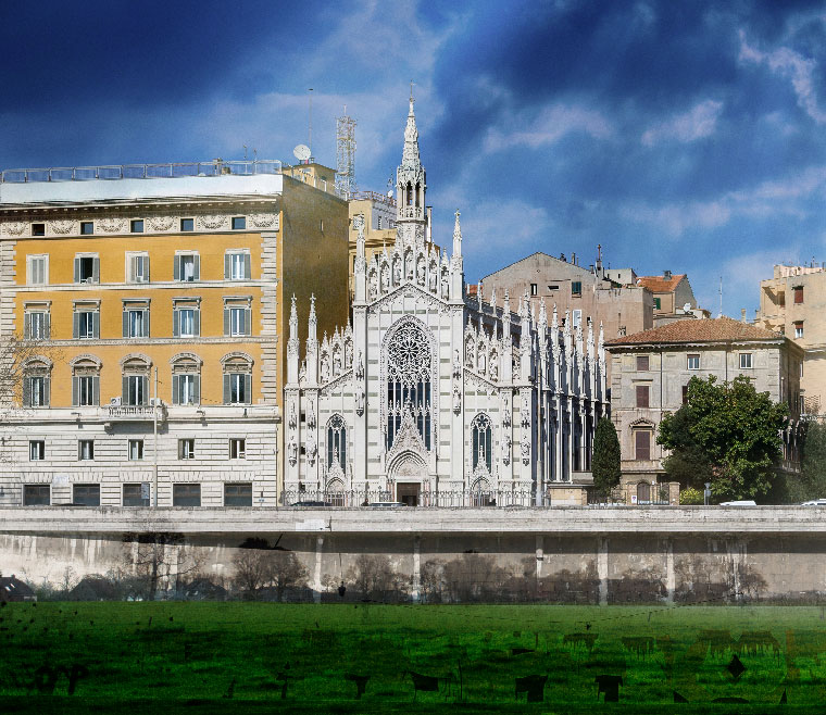 Chiesa Sacro Cuore del Suffragio and other buildings along the river Tiber during the day— Photo by macinlondon