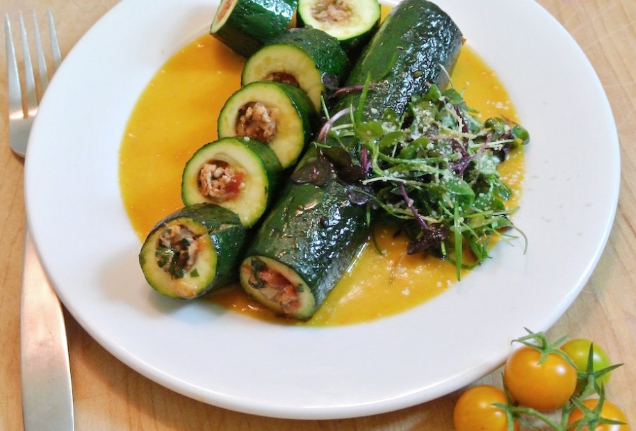 Stuffed zucchini Marche style