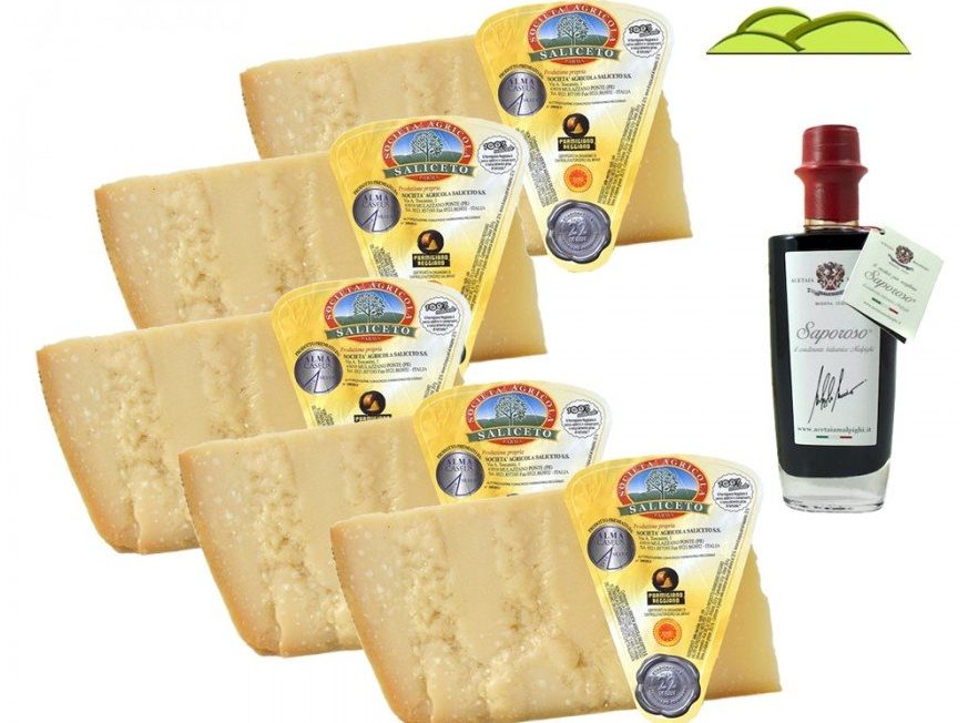 PDO Parmigiano Reggiano from Collina and Montagna with Grater and